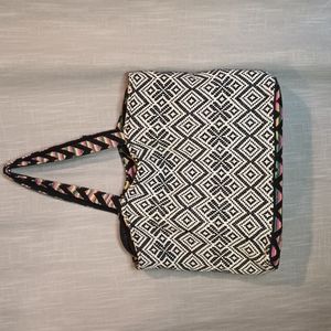 Arizona jeans co embellished/knit handbag tote